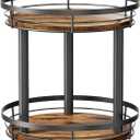 LAMU 10'' Wood Lazy Susan Spice Rack Organizer, 2 Tier Spice Organization for Cabinet, Countertop, Kitchen, Table Top, Pantry, Condiment and Seasoning Rack Organizer