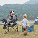 EVER ADVANCED Camping Chairs, Lawn Chairs Outdoor Sports Chairs, Folding Chair 2 Pack Camping Chairs for Adults, Supports 400lbs, Green