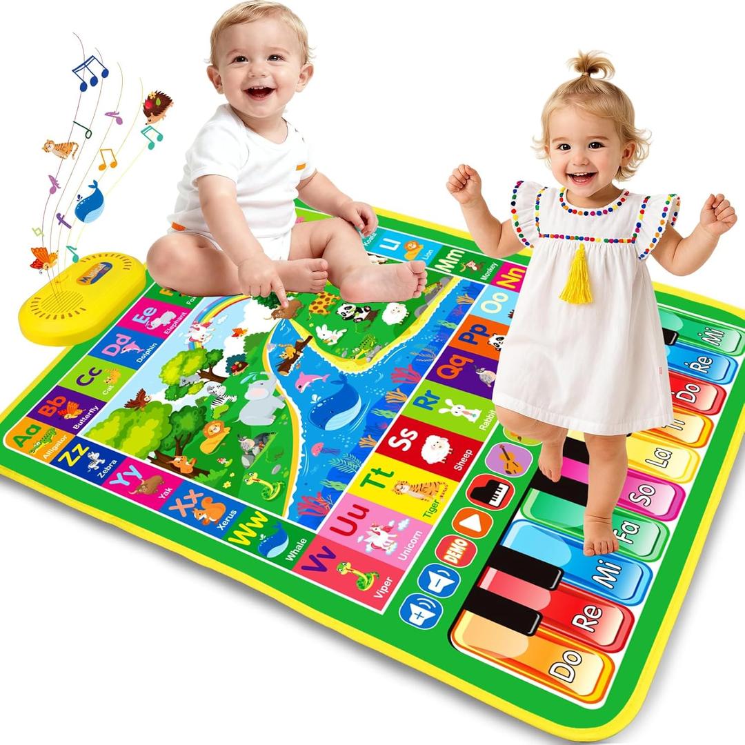 Baby Toys for 1 Year Old Gifts: 3 in 1 Alphabet Animal Piano Music Play Mat - Toddler Toys Age 1-3 Musical Toy 12-18 Months Babies Birthday Christmas Gift for Boys Girls 1 2 3 Year Old