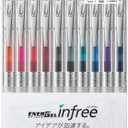 Pentel BLN74TL-10 Gel Ink Ballpoint Pen, ENERGEL IN FREE, 0.4mm, 10 Colors