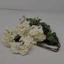 Real Touch White Faux Hydrangea Flowers 5 Heads With Eucalyptus Stems Greenery, Large Floral Arrangements, Hyper Realistic Artificial Flowers, White Centerpieces For Kitchen Dining Coffee Table Decor