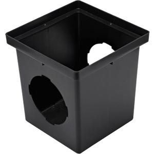 NDS 1200 Square Catch Basin Drain with 2 Openings, Connect to 3", 4" 6" & 8" Drain Pipes, Manages Heavy Water Flows, 12", Plastic, Black