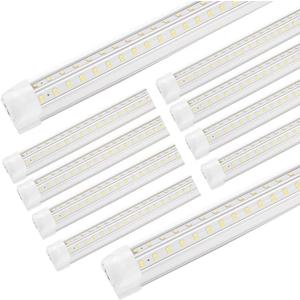 XLNYUUI Led Shop Lights,4FT LED Light 50W 6500K 7000LM Led Daylight,Garage Light Linkable Clear Cover Integrated V-Shape for Garage Warehouse Workbench Workshop(10-Pack)