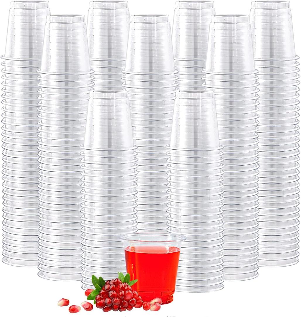 Lilymicky 900 PACK 2 oz Plastic Shot Glasses, 2 Ounce Clear Disposable Party Cups for Vodka, Whiskey, Tequila, Mini Plastic Containers for Sauce, and Sample Tasting Lilymicky 900 PACK 2 oz Plastic Shot Glasses, 2 Ounce Clear Disposable Party Cups for Vodka, Whiskey, Tequila, Mini Plastic Containers for Sauce, and Sample Tasting