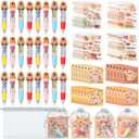 96Pcs Capybara Party Favors, Capybara School Supplies with 24 4-in-1 Ballpoint Pens, 24 Stickers, 24 Organza Goodie Bags, 24 Sticky Notes for School Rewards