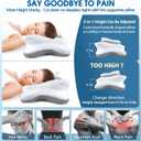 CHxxy Cervical Neck Pillow for Pain Relief Sleeping, Contour Memory Foam Pillows, Ergonomic Side Sleeper Pillows for Adults, Orthopedic Neck Support Pillow for Back Stomach Sleepers-King Size, Grey