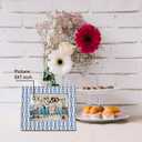 Coquette Blue Chinoiserie Christmas Tree Picture Frame 5x7, Blue and White Christmas Photo Frame, Grandmillennial Xmas Wall and Tabletop Display Picture Photo Frames for Home Office Decor