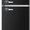 Frigidaire Retro Mini Fridge with Freezer & Side Bottle Opener-Small 2 Door Refrigerator for Office Bar or College Dorm Room-3.2 Cu Ft  19"D x 20.5" W x 33.5" H (ONYX)