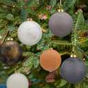Poen 12 Pack Textured Ball Ornaments - Christmas Neutral Matte Christmas Tree Ball Decorations Bulk for Winter Holiday Xmas Party Hanging Decor(Classic Style,2.4")