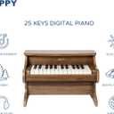ZIPPY Kids Piano Keyboard, 25 Keys Digital Piano for Kids, Mini Music Educational Instrument Toy, Wood Toy for Toddlers Girls Boys (Walnut), Miniature
