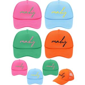 Cuffbow Pack Colorful MAHJ Hats Gift Bulk Mahjong Print Trucker Hat Party Favors for Women Man Mahjong Cups Accessories Gifts