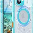 for iPhone 16 Waterproof Case with Magsafe, Built-in [Camera & Screen Protector] [Lanyard], IP68 Water Proof Full Body Dustproof Heavy Duty Frosted Protective Phone Cover, 6.1" Teal