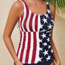Zando Tankini Swimsuits for Women 2025 Ribbed Ruched Bathing Suit Top with High Waisted Bottom Two Piece Slimming Swimsuit (Blue, XXL)