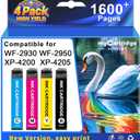 myCartridge SUPRINT Remanufactured Replacement for Epson 232 Ink Cartridge Combo Pack 232XL High Capacity for Expression XP-4200 XP-4205 Workforce WF-2930 WF-2950 Printer (4-Pack)
