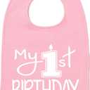Aiden's Corner Handmade Cute Baby Boy Girl First Birthday 1st Smash Cake Bibs (White Pink)