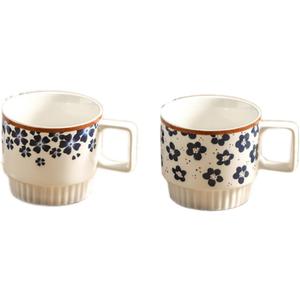 Ceramic Coffee Mugs 12 oz, Cups Set of 2, Mug for Coffee Milk Latte Cappuccino Tea, for Office Home shwasher Microwave Freezer SafeBlue