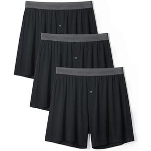 DAVID ARCHY Mens Underwear Bamboo Rayon Boxers for Men Breathable and Cool Men's Boxer Shorts with Button Fly 3 or 5 Pack L DAVID ARCHY Mens Underwear Bamboo Rayon Boxers for Men Breathable and Cool Men's Boxer Shorts with Button Fly 3 or 5 Pack L