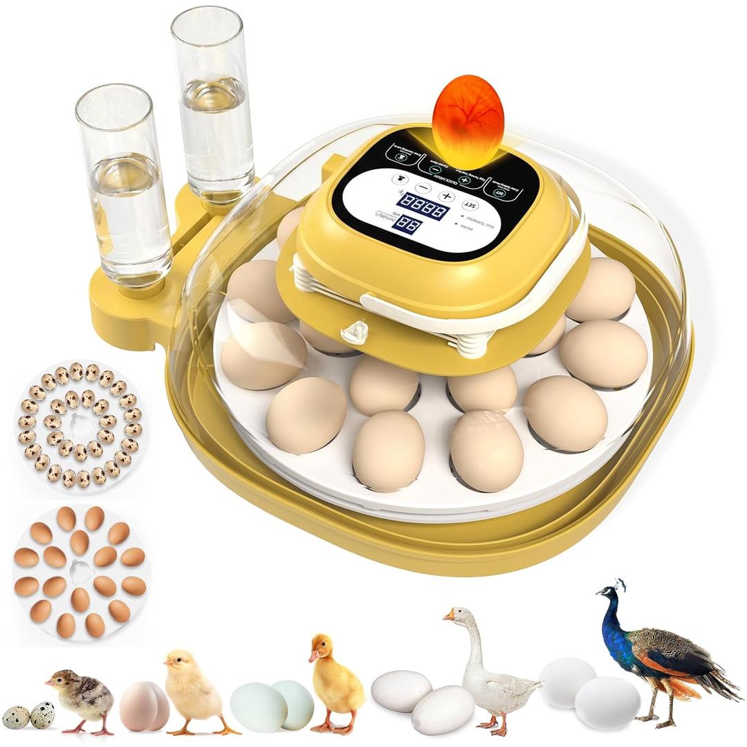 18&33 Egg Tray - Egg Incubators for Hatching Eggs with Automatic Egg Turning & Humidity Control, LED Display, Air Vent, Auto Water Refill & Egg Candler, for Turkey, Quail, Duck, Chicken Eggs