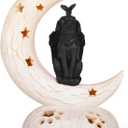 Dog Memorial Gifts for Loss Dog on Moon, Handcrafted Resin Sculpture, Perfect Sympathy Gift for Pet Loss, Home Decor Accent (Matte Black Dog no Led Light)