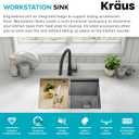 KRAUS Kore 27-Inch Undermount Workstation 16 Gauge Single Bowl Stainless Steel Kitchen Sink with Accessories, KWU110-27