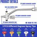 Foam Cannon Dual Connector Accessory, Pressure Washer Double Tip Attachment for Soap Cannon, 7 Pressure Washer Sprayer Nozzles, 1/4" Quick Connect, 4200 PSI