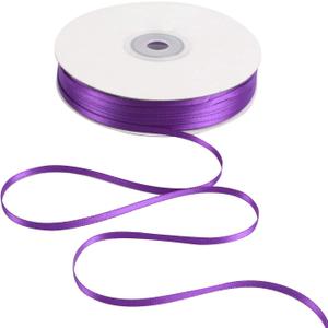 HUIHUANG Purple Ribbon 1/8 inches Solid Color Satin Ribbon100 Yards Double Faced Thin Ribbon Roll for Crafts Gift Wrapping DIY Bows Bouquet Decoration