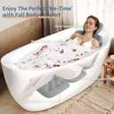 Bath Cushion, Full Body Bathtub Pillow with 160 Suction Cups, Bath Mat for Head and Neck Support, with Laundry Bag (Dark Gray, 56" x 16")