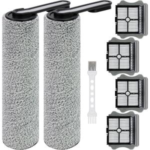 Floor ONE S5 Blue/ONE S5 Pro Roller Brush and Filters for Tineco Floor ONE S5 / S5 Pro Cordless Wet Dry Vacuum Cleaner, Replacement Parts Include 2 Rollers, 4 Filters, 1 Cleaner Brush
