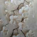 ZDFFDZ Large Minimalist White Flower Plant Canvas Wall Art, 48"L x 24"W