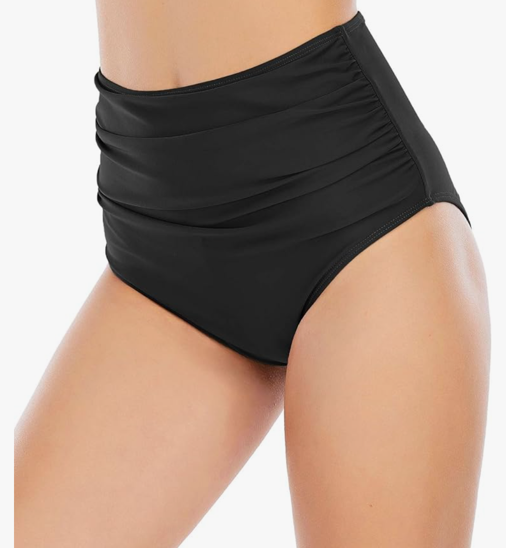 American Trends High Waisted Bikini Bottoms Ruched Tummy Control Swimsuits Bottoms Sexy Swim Bottom Bathing Suits for Women
Size L