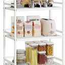 HDANI 3 Tier Rolling Cart,Heavy Duty Multifunctional Metal Frame-Supports 22 Lbs Per Tier,Rolling Cart with 2 Lockable Wheels for Office,Home,Bedroom,Kitchen,Bathroom (White), Small Mesh