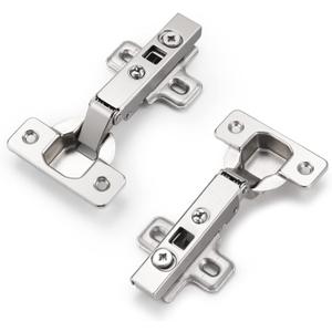 Probrico (4 Pieces Clip On Full Overlay Frameless Furniture Cabinet Door Concealed Hinges Nickel Plated Cabinet Hardware