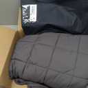 L'AGRATY Weighted Blanket for Adults- Dark Grey, 48"x72", 15lbs, Twin Full Size Heavy Throw Blanket, Cooling, Breathable, Microfiber with Glass Beads, Big, Washable, All-Season