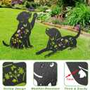Metal Dog Garden Decor for Outside, 17 Inch Labrador Dog Gifts for Women Men, Rust-Proof Garden Stakes Black Silhouette Yard Art Statues, Yard Decorative for Patio Lawn Ornaments, Set of 2