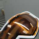 FEISEDY Ski Goggles, OTG Snow Sport Goggles for Adult Youth, Anti-Fog UV400 Protection Bendable Dual-Lenses B2961 (Orange Vlt 53%)