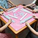 Mahjong Racks with Pushers Set of 4, 18.5'' Clear Plastic American Mahjong Tile Racks, Mah Jongg Accessories Gifts for Mj Enthusiast, 18.5 inches x 3.15 inches