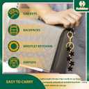 5 x Initial Letter Keychain for Women with Cute Flower Charm  Alphabet Keyring for Keys, Purse, Bags, Backpack & Handbag (Black)