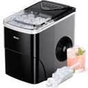 Silonn Ice Maker Countertop, 9 Cubes in 6 Mins, 26lbs in 24Hrs, Countertop Ice Maker with 2L Water Tank, Self-Cleaning Ice Machine, 2 Ice Sizes, Scoop & Basket for Home Kitchen Office Bar