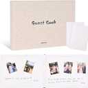 Wedding Guest Book  Cloth Hardcover Guest Book for Wedding Reception, 160 Pages Polaroid Guestbook with Photo Corners, Elegant Blank Guest Book for Engagement Party and Wedding Theme.