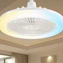 Socket Ceiling Fan Light Screw in with 3 Color Temp, Low Profile Enclosed Dimmable Fanlight with Remote, 10 inch Small Adjustable White E27 LED Ceiling Lights for Bathroom/Bedroom/Garage