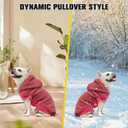 BINGPET Dog Hoodie for Small Medium Large Dogs, Sherpa Hooded Dog Sweater with Leash Hole for Boy Girl Dogs,Soft Warm Fleece Dog Winter Clothes Cold Weather Coats Jacket for Puppy Sweatshirt,Pink M