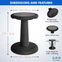 Gpack-pro Kids Wobble Stool 2-Pack Improves Focus Attention Non-Slip Base - Wiggle Chair Active Flexible Seating for Preschool Kindergarten Elementary School 17.7-Inch High (Black), 17.7 Hight' Pack of 2