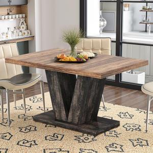 Tribesigns 47-inch Dining Table for 4 to 6, Farmhouse Wood Kitchen Table for Dining Room, Black