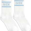 Mr&MrsGifts Bride Socks Wedding Gifts Bridal Shower Gift for Bride to be, Engagement Gift, Bachelorette Party Accessories (White)