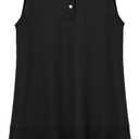 Women's Sleeveless Polo Dress Golf Tennis Summer Casual Mini Dresses (Black, L)