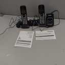 Panasonic Cordless Phone with Answering Machine, Advanced Call Block, Bilingual Caller ID and High-Contrast Display, Expandable System with 2 Handset Cordless Telephones - KX-TGD832M (Metallic Black)