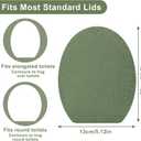 Soft Microfiber Toilet Seat Cover & Lid Cover, Machine Washable Toilet Lid Covert with Non-Slip Backing, Fits Most 18-19.5" L x 14-16" W Round, Elongated & Oblong Toilets,Flexible Sage Green