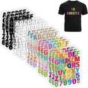 Iron on Letters for Clothing - 15 Sheets, 645 Pieces Multiple Colors PU Heat Transfer Vinyl, 2 Inch Alphabet & Numbers Stickers for T-Shirts, Easy DIY - A-Z & 0-9, Perfect for Fabric Crafting