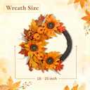 Fall Wreaths for Front Door, 20'' Fall Door Wreath for Harvest Decor