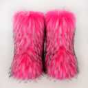 Valpeak Snow Boots for Women 2024 Furry Boots Winter Knee High Flat Heel Fluffy Faux Fur Boots